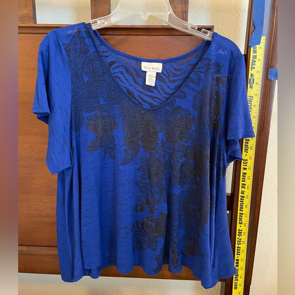 Ladies dressy embellished tee style top